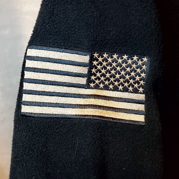 Nine Line Men's Black LG Fleece 1/4 Zip Pullover Elbow Patches #N11 - Picture 5 of 7